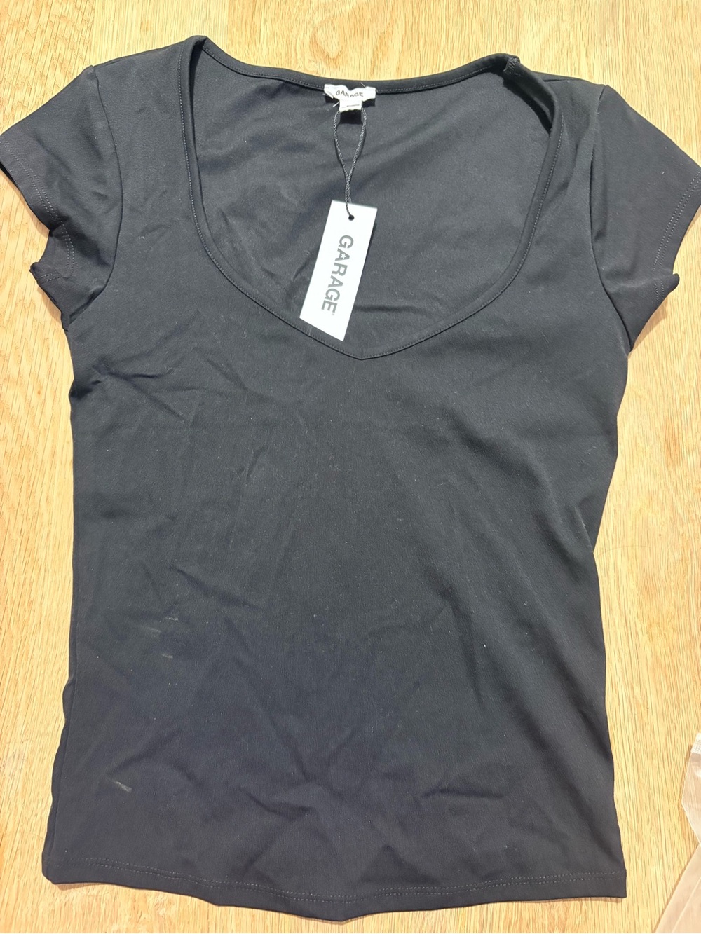 Garage Jet Black Sleek Sweetheart Short Sleeve Tee
